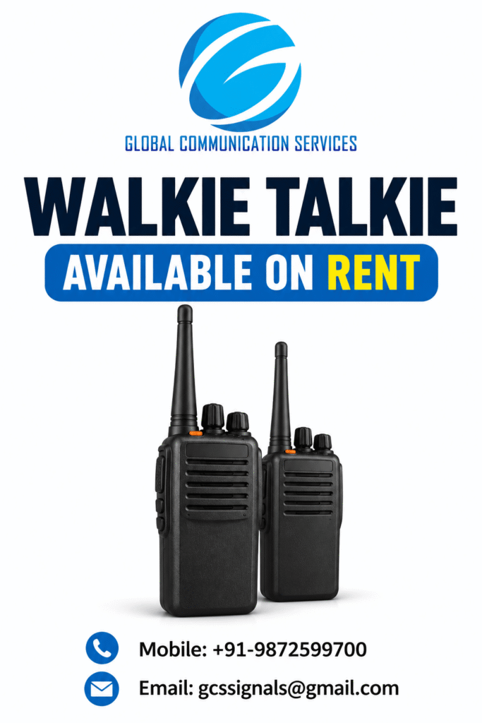 Walkie Talkie on Rent from Global Communication Services for events, security and businesses.